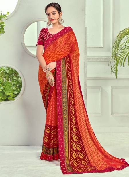 Orange Colour MINTORSI HEMVATI BRASS Designer Fancy Ethnic Wear Saree Collection 27291